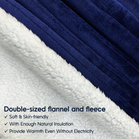 Sumkea 2-in-1 Heated Blanket, Double Controller, Detachable to Two Blanket, Navy Blue