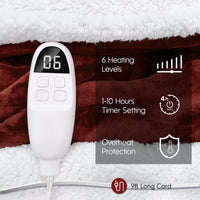 SUMKEA 72"L x 84" W Heated Blanket, Fast Heating, Machine Washable, Warm and Cozy,Red