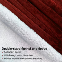 SUMKEA 72"L x 84" W Heated Blanket, Fast Heating, Machine Washable, Warm and Cozy,Red