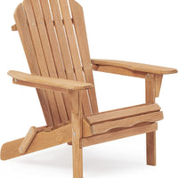 SUMKEA Patio Chair Set of 2 - Folding Adirondack Chair Lounge Chair for Outdoor Brown