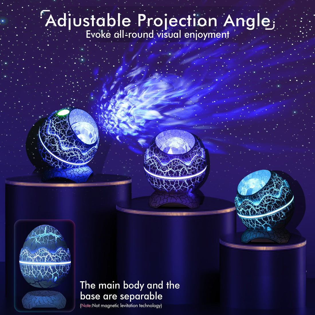 SUMKEA Star Projector Celling Light, Dinosaur Egg, Nebulae