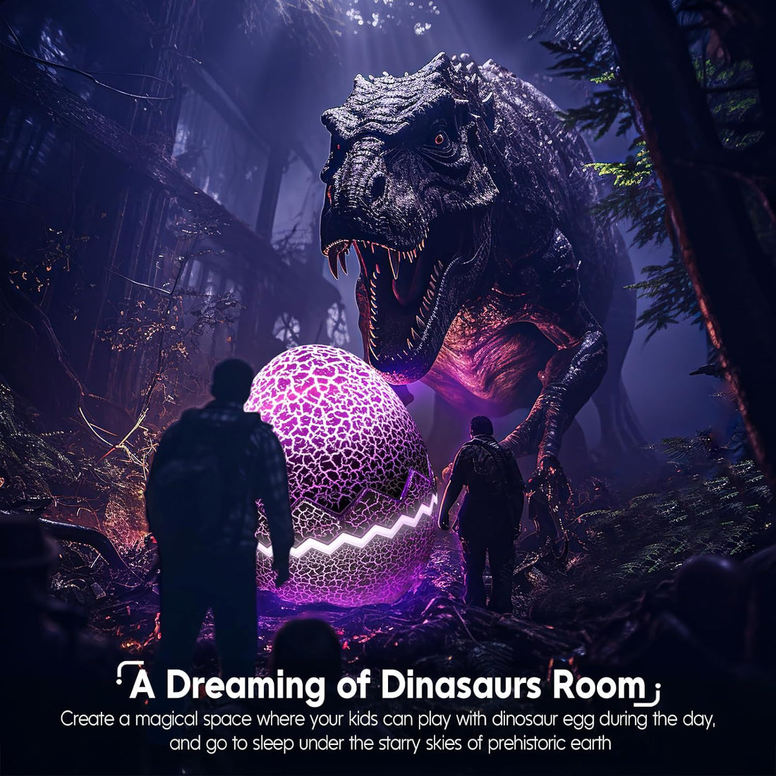 SUMKEA Star Projector, Dinosaur Egg, White Aurora Light