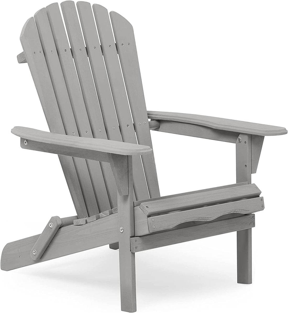 SUMKEA Patio Chair Set of 2 - Folding Adirondack Chair Lounge Chair for Outdoor Gray