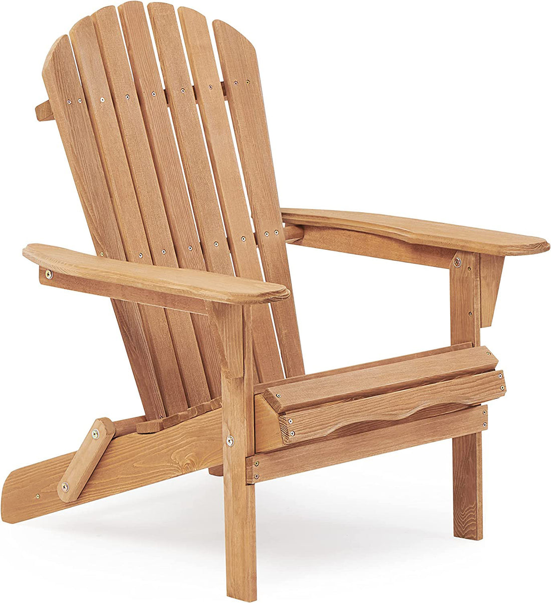 SUMKEA Patio Chair Set of 2 - Folding Adirondack Chair Lounge Chair for Outdoor Brown